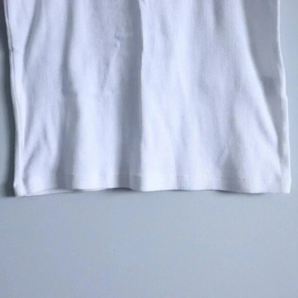 Banana Republic Women's White M Ribbed Racerback Sleeveless Stretch Tank Top - Picture 8 of 11